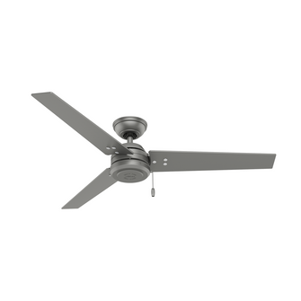 Hunter 52 inch Cassius Matte Silver Damp Rated Ceiling Fan and Pull Chain (4797|59262)