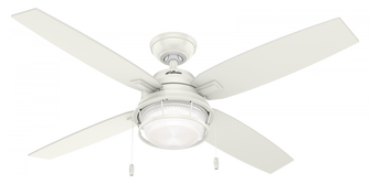 Hunter 52 inch Ocala Fresh White Damp Rated Ceiling Fan with LED Light Kit and Pull Chain (4797|59240)