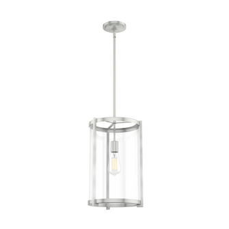 Hunter Astwood Brushed Nickel with Clear Glass 1 Light Pendant Ceiling Light Fixture (4797|19124)