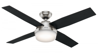 Hunter 52 inch Dempsey Brushed Nickel Ceiling Fan with LED Light Kit and Handheld Remote (4797|59216)