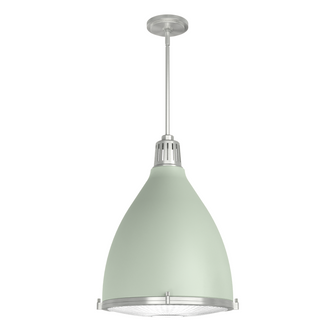 Hunter Bluff View Soft Sage and Brushed Nickel with Clear Holophane Glass 3 Light Pendant Ceiling Li (4797|19072)