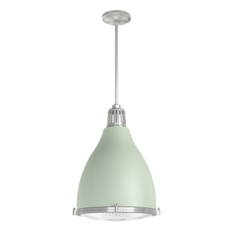 Hunter Bluff View Soft Sage and Brushed Nickel with Clear Holophane Glass 3 Light Pendant Ceiling Li (4797|19071)