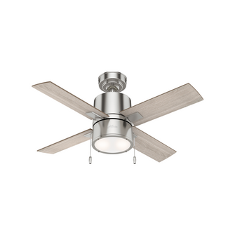 Hunter 42 inch Beck Brushed Nickel Ceiling Fan with LED Light Kit and Pull Chain (4797|53432)