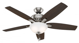 Hunter 52 inch Newsome Brushed Nickel Ceiling Fan with LED Light Kit and Pull Chain (4797|53312)