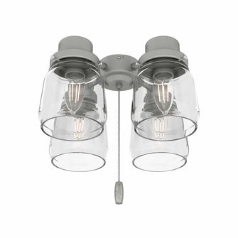 Hunter Original® 4 Light Accessory Fitter and Glass, Matte Silver (4797|99387)