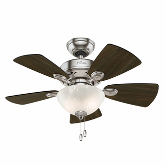 Hunter 34 inch Watson Brushed Nickel Ceiling Fan with LED Light Kit and Pull Chain (4797|52092)