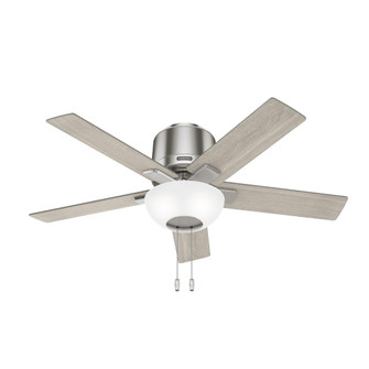 Hunter 44 inch Fitzgerald Brushed Nickel Low Profile Ceiling Fan with LED Light Kit and Pull Chain (4797|51587)