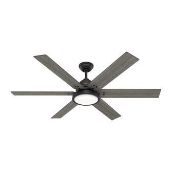 Hunter 60 inch Warrant Matte Black Ceiling Fan with LED Light Kit and Wall Control (4797|51474)