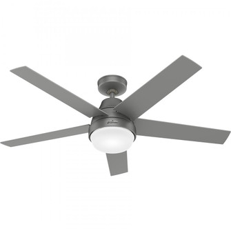 Hunter 52 inch Wi-Fi Aerodyne Matte Silver Ceiling Fan with LED Light Kit and Handheld Remote (4797|51315)