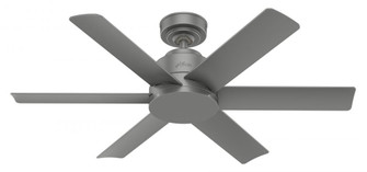 Hunter 44 inch Kennicott Matte Silver Damp Rated Ceiling Fan and Wall Control (4797|51115)