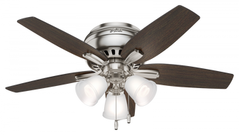 Hunter 42 inch Newsome Brushed Nickel Low Profile Ceiling Fan with LED Light Kit and Pull Chain (4797|51079)