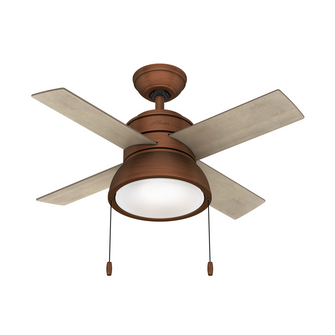 Hunter 36 inch Loki Weathered Copper Ceiling Fan with LED Light Kit and Pull Chain (4797|51042)