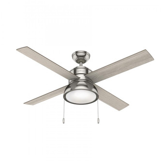 Hunter 52 inch Loki Brushed Nickel Ceiling Fan with LED Light Kit and Pull Chain (4797|51032)
