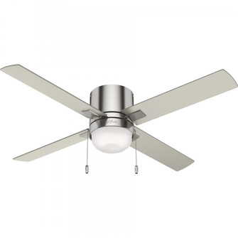 Hunter 52 inch Minikin Brushed Nickel Low Profile Ceiling Fan with LED Light Kit and Pull Chain (4797|50953)