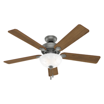 Hunter 52 inch Swanson Matte Silver Ceiling Fan with LED Light Kit and Pull Chain (4797|50909)