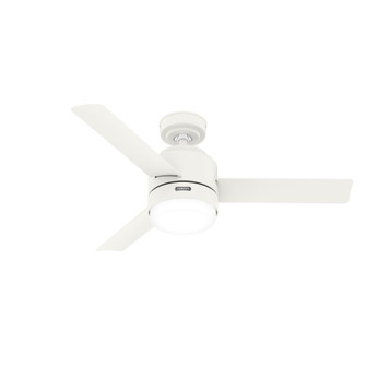 Hunter 44 inch Gilmour Matte White Damp Rated Ceiling Fan with LED Light Kit and Handheld Remote (4797|51846)