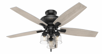 Hunter 52 inch Charlotte Matte Black Ceiling Fan with LED Light Kit and Pull Chain (4797|50403)