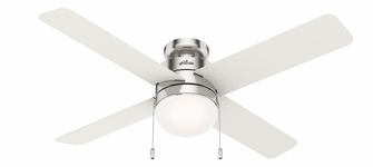 Hunter 52 inch Timpani Brushed Nickel Low Profile Ceiling Fan with LED Light Kit and Pull Chain (4797|50363)