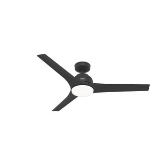 Hunter 52 inch Gallegos Matte Black Damp Rated Ceiling Fan with LED Light Kit and Wall Control (4797|51585)