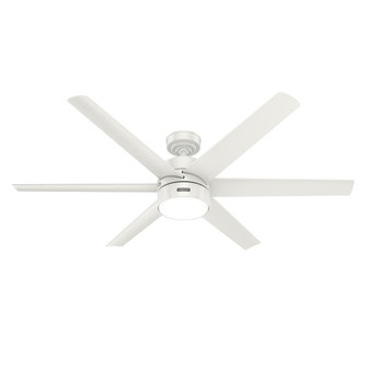 Hunter 60 inch Solaria Fresh White Damp Rated Ceiling Fan with LED Light Kit and Wall Control (4797|51476)