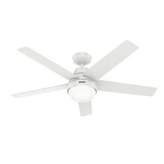 Hunter 52 inch Wi-Fi Aerodyne Fresh White Ceiling Fan with LED Light Kit and Handheld Remote (4797|51336)
