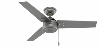 Hunter 44 inch Cassius Matte Silver Damp Rated Ceiling Fan and Pull Chain (4797|50256)