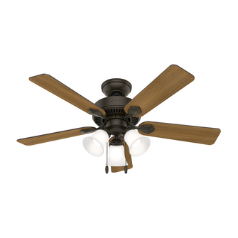Hunter 44 inch Swanson New Bronze Ceiling Fan with LED Light Kit and Pull Chain (4797|50881)
