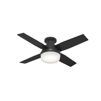 Hunter 44 inch Dempsey Matte Black Low Profile Ceiling Fan with LED Light Kit and Handheld Remote (4797|52390)