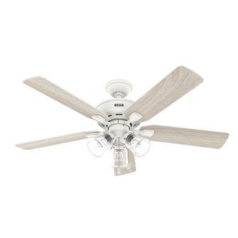 Hunter 52 inch Rosner Matte White Ceiling Fan with LED Light Kit and Pull Chain (4797|52344)