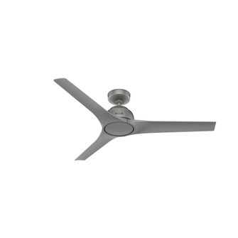 Hunter 52 inch Gallegos Matte Silver Damp Rated Ceiling Fan and Wall Control (4797|51584)