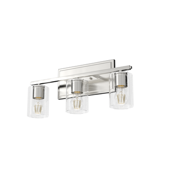 Hunter Kerrison Brushed Nickel with Seeded Glass 3 Light Bathroom Vanity Wall Light Fixture (4797|48029)