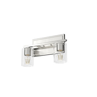 Hunter Kerrison Brushed Nickel with Seeded Glass 2 Light Bathroom Vanity Wall Light Fixture (4797|48027)