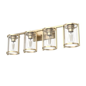 Hunter Astwood Alturas Gold with Clear Glass 4 Light Bathroom Vanity Wall Light Fixture (4797|48011)