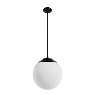 Hunter Hepburn Matte Black with Cased White Glass 3 Light Pendant Ceiling Light Fixture (4797|19852)