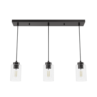 Hunter Hartland Noble Bronze with Seeded Glass 3 Light Pendant Cluster Ceiling Light Fixture (4797|13070)