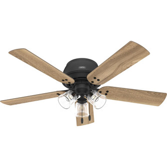 Hunter 52 inch Shady Grove Matte Black Low Profile Ceiling Fan with LED Light Kit and Pull Chain (4797|52378)