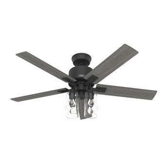 Hunter 52 inch Wi-Fi Techne Matte Black Ceiling Fan with LED Light Kit and Handheld Remote (4797|52311)