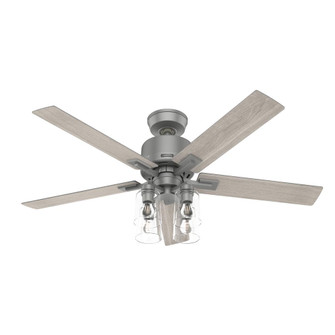 Hunter 52 inch Wi-Fi Techne Matte Silver Ceiling Fan with LED Light Kit and Handheld Remote (4797|52310)