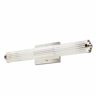 Hunter Holly Grove Brushed Nickel with Clear Glass 2 Light Bathroom Vanity Wall Light Fixture (4797|19937)