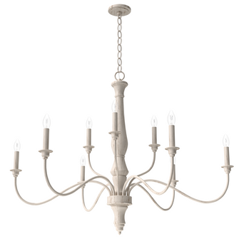 Hunter Teren Distressed White 9 Light Chandelier Ceiling Light Fixture (4797|19856)