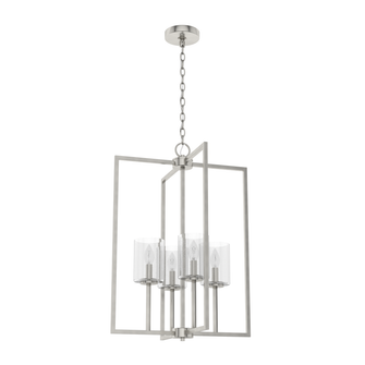 Hunter Kerrison Brushed Nickel with Seeded Glass 4 Light Pendant Ceiling Light Fixture (4797|19541)