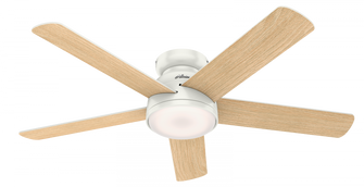 Hunter 54 inch Wi-Fi Romulus Fresh White Low Profile Ceiling Fan with LED Light Kit and Handheld Rem (4797|59481)