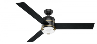 Hunter 60 inch Bureau Matte Black Ceiling Fan with LED Light Kit and Handheld Remote (4797|59290)