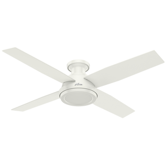 Hunter 52 inch Dempsey Fresh White Low Profile Ceiling Fan and Handheld Remote (4797|59248)