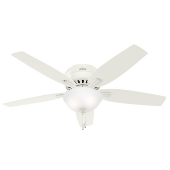 Hunter 52 inch Newsome Fresh White Low Profile Ceiling Fan with LED Light Kit and Pull Chain (4797|53313)