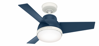 Hunter 36 inch Valda Indigo Blue Ceiling Fan with LED Light Kit and Handheld Remote (4797|51838)