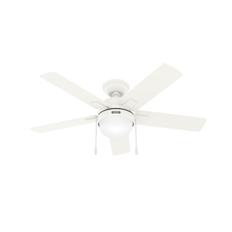 Hunter 44 inch Zeal Matte White Ceiling Fan with LED Light Kit and Pull Chain (4797|51457)