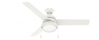 Hunter 52 inch Aker Fresh White Damp Rated Ceiling Fan with LED Light Kit and Pull Chain (4797|50387)