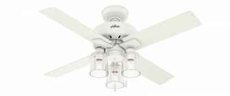 Hunter 44 inch Pelston Matte White Ceiling Fan with LED Light Kit and Pull Chain (4797|50330)