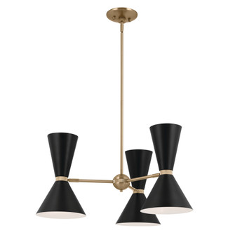 Phix 30.75 Inch 6 Light Chandelier in Champagne Bronze with Black (10687|52565CPZBK)